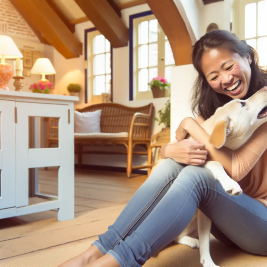 Tevreden klant met huisdier