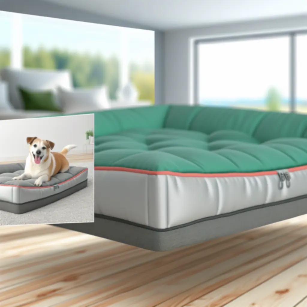 Zachte hondenmand in warme kleuren