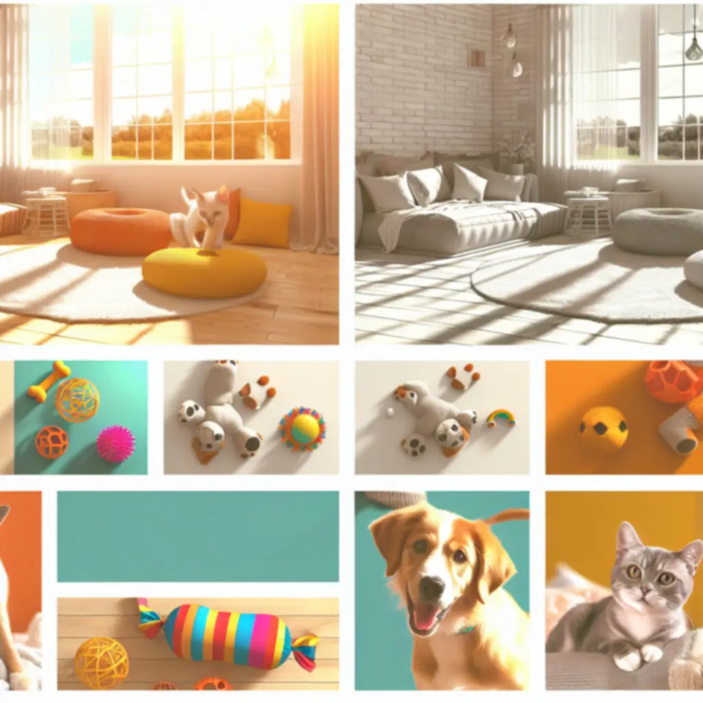 Blije huisdieren in een warme, speelse omgeving