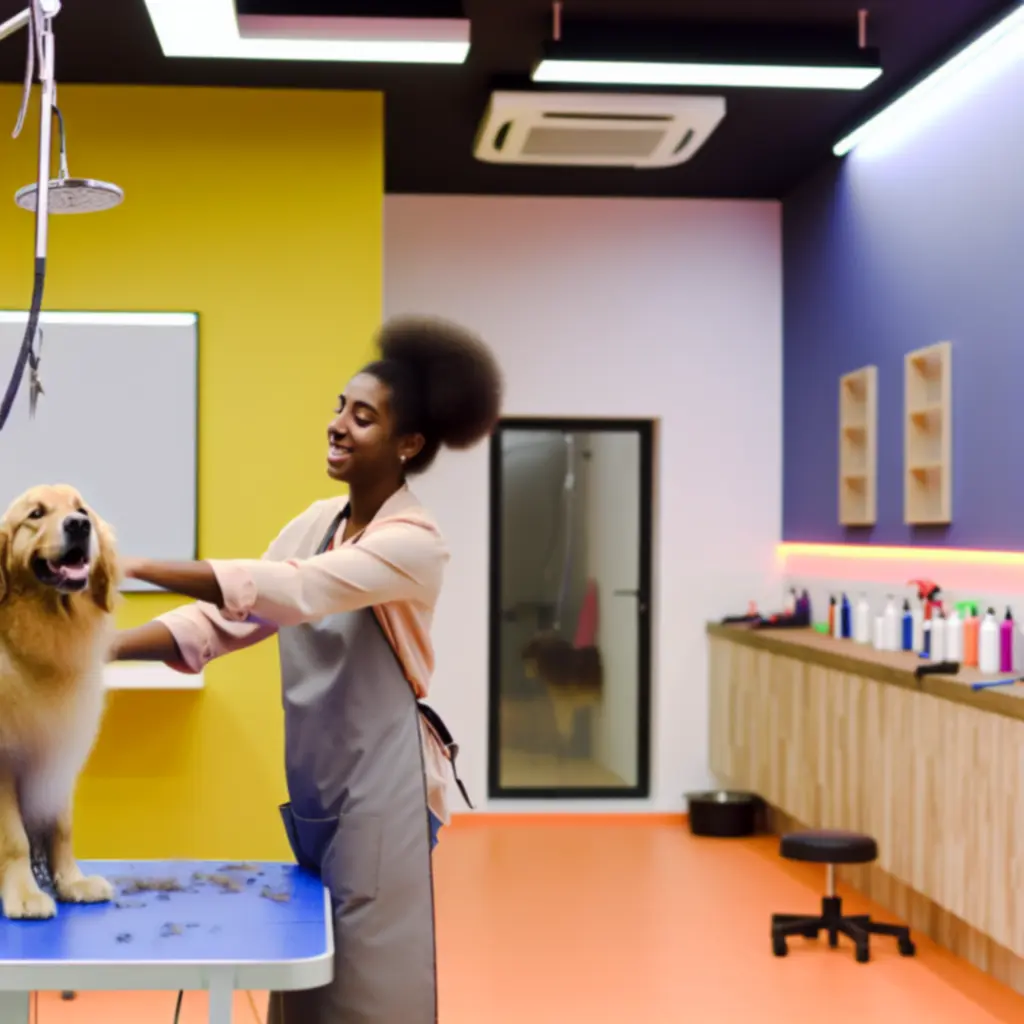 Blije huisdieren tijdens een grooming sessie