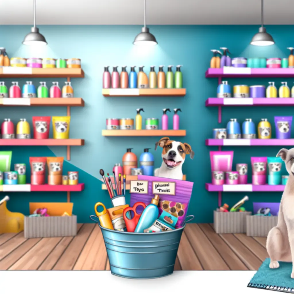 Vrolijke selectie van populaire dierenproducten