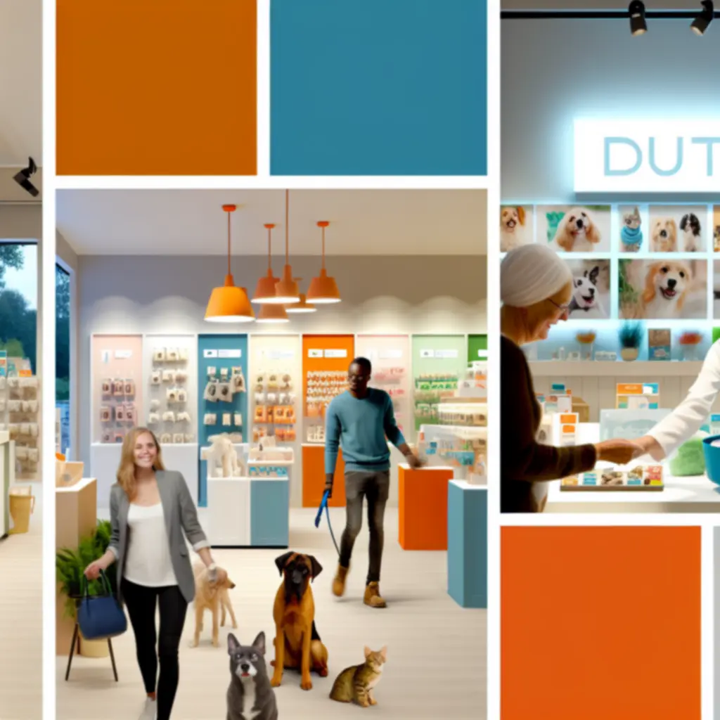 Vrolijke huisdieren in een warme, moderne PetLurio dierenwinkel