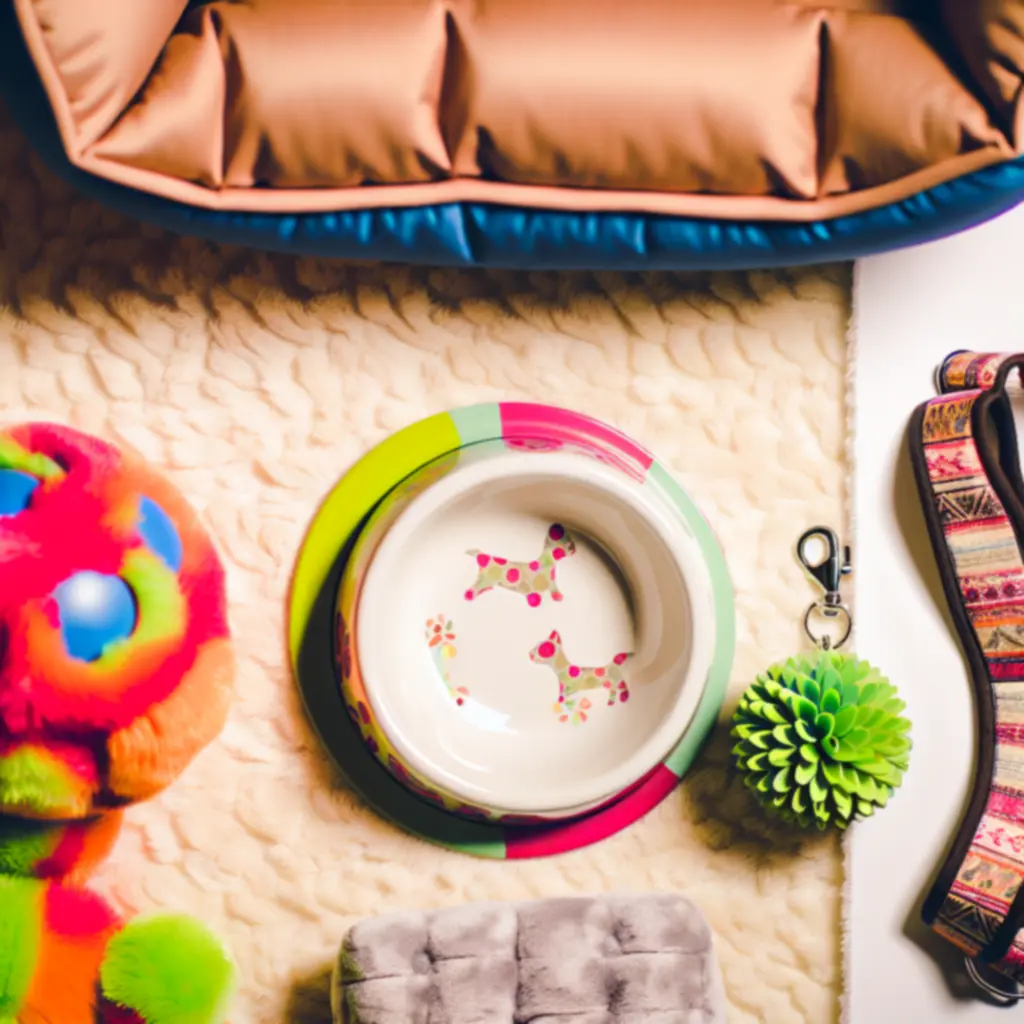 Populaire huisdieraccessoires zoals speeltjes, manden en halsbanden overzichtelijk getoond